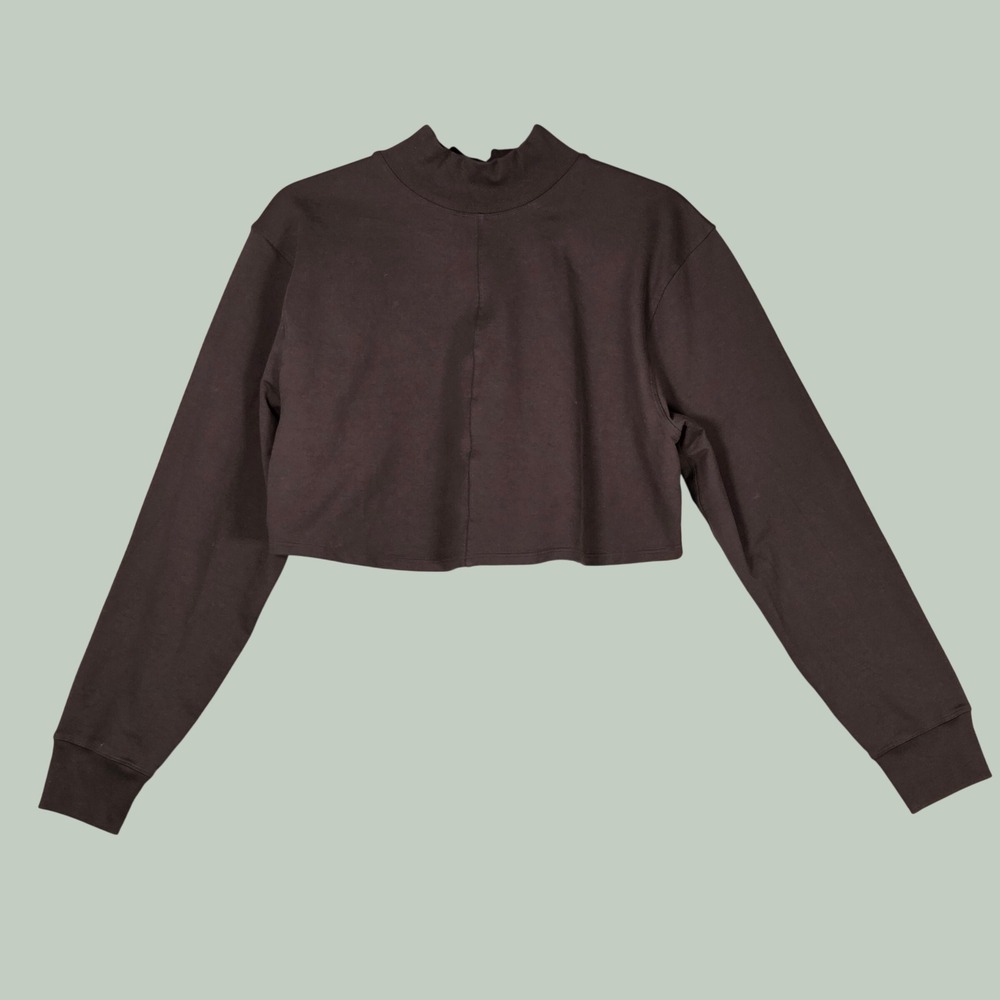 Lululemon NEW Women‎ 12 LA Reversible Mock Neck Top Brown W3FWXS